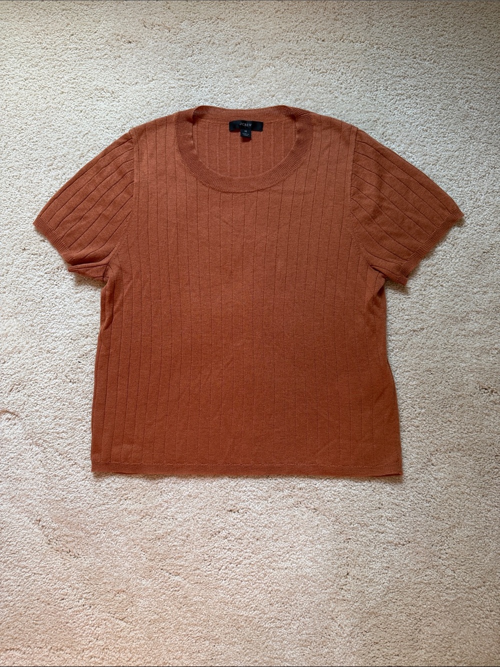 J. Crew Silk/Cashmere Ribbed Short-Sleeve Sweater